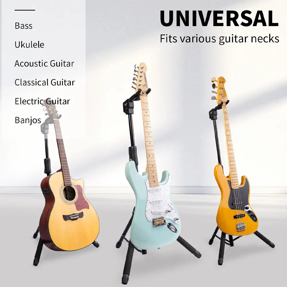 JOYO Guitto Series GGS-06 Tripod Music Stand Portable 1.2M Foldable Hanging Guitar Floor Stand for Acoustic Electric Guitar Bass