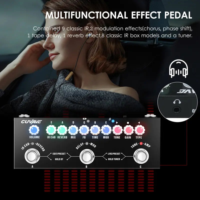CUVAVE CUBE BABY Multifunctional Electric Guitar Combined Effect Pedal with Wireless Music Playback Phone Recording Audio