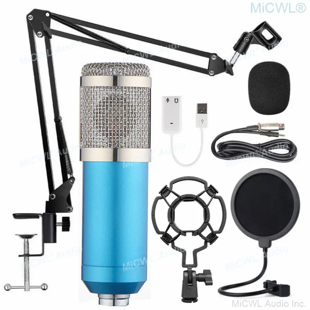 Pro Studio Condenser Recording Audio Microphone Microfone for Laptop Computer PC Sound Card Liver Sing Shock Mount Foam Cable