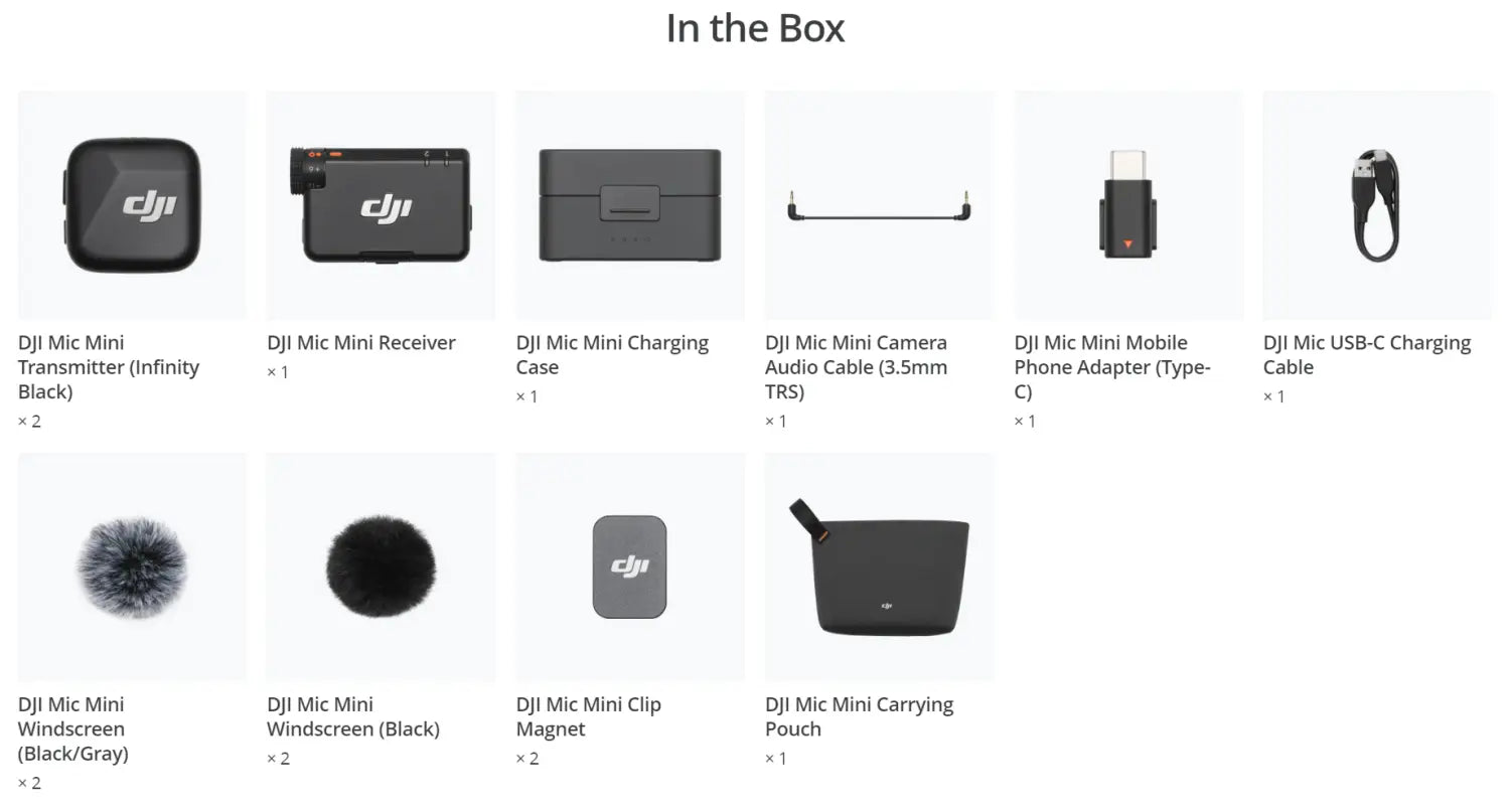 DJI Mic Mini Small Ultralight Discreet 48-Hour Operation w/ Case High-Quality Audio With Stable Transmission Original