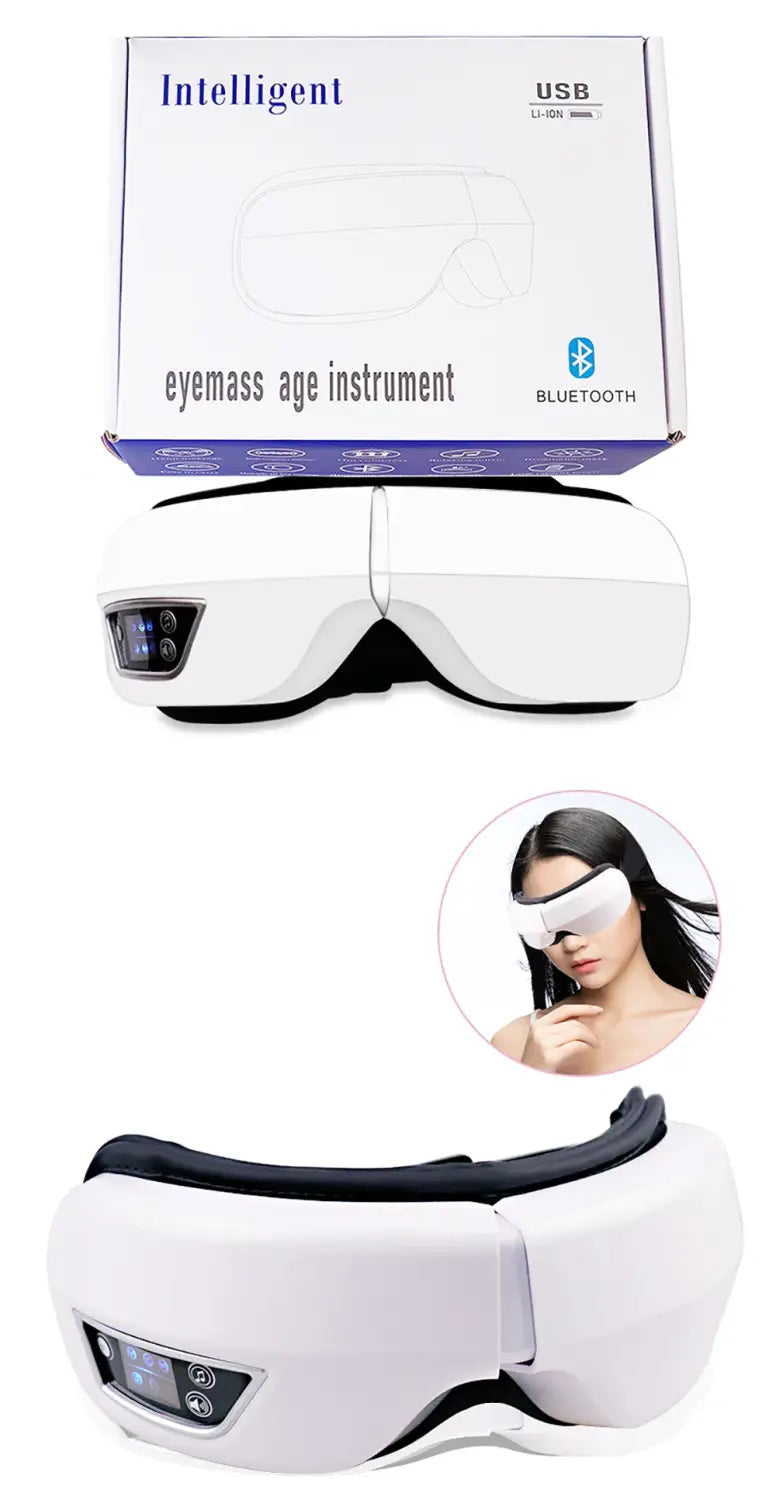 Eye Massager Smart Foldable Vibration Airbag Compress Eye Massage Instrument Bluetooth Music Eye Care Glasses Eye Relax Fatigue