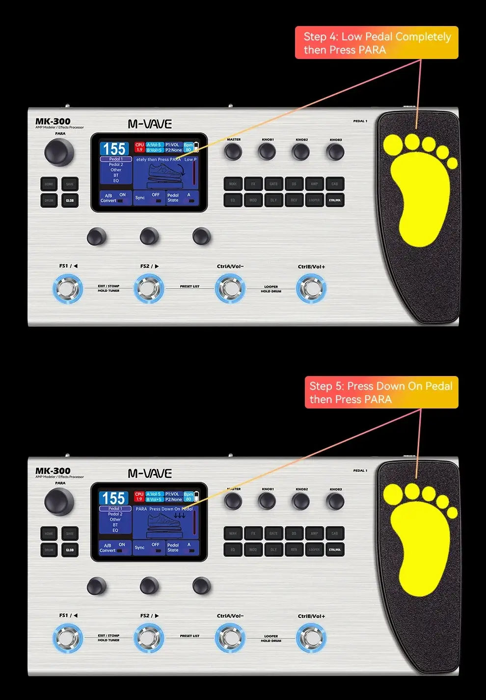 M-VAVE MK-300 Electric Guitar Multi-Effects Processor 150s Looper 128 Drums MIDI DAW 10h Battery ANN Pedal Guitarra Accessories