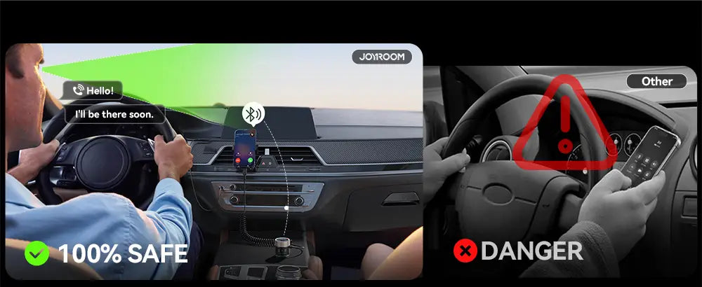 JOYROOM 60W Bluetooth 5.4 FM Transmitter PD QC 3.0 Super Fast Car Charger Dual Mics HiFi Deep Sound USB C Car Charging Adapter
