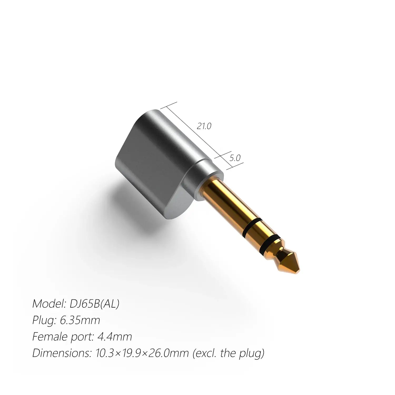 DD ddHiFi DJ65B(AL) Audio Adapter 6.35mm Male to 4.4mm Female for Desktop Amplifier Devices with 6.35mm Output Port