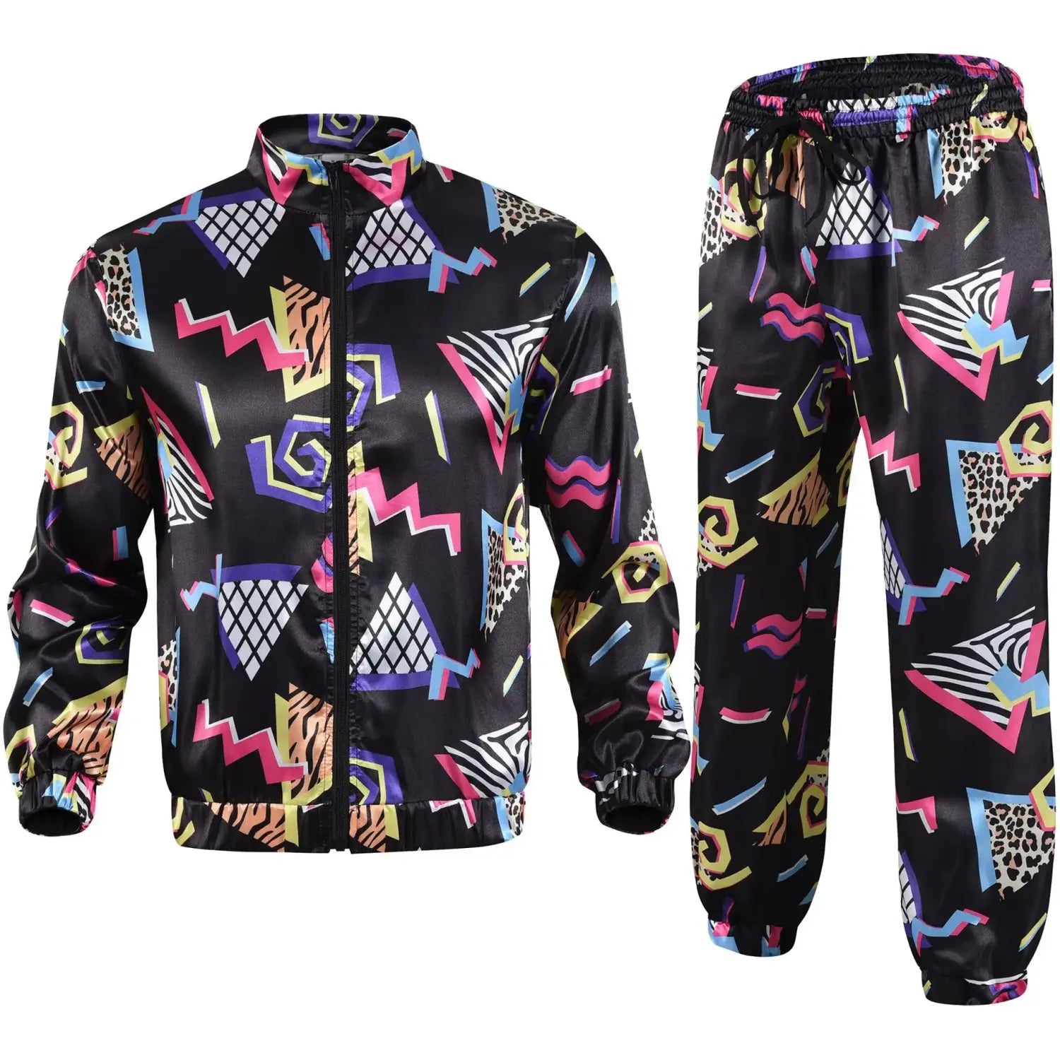 Men’s 80s Tracksuit Vintage Hip Hop Windbreaker 80s Disco Tracksuit 90s Shell Suit outfits