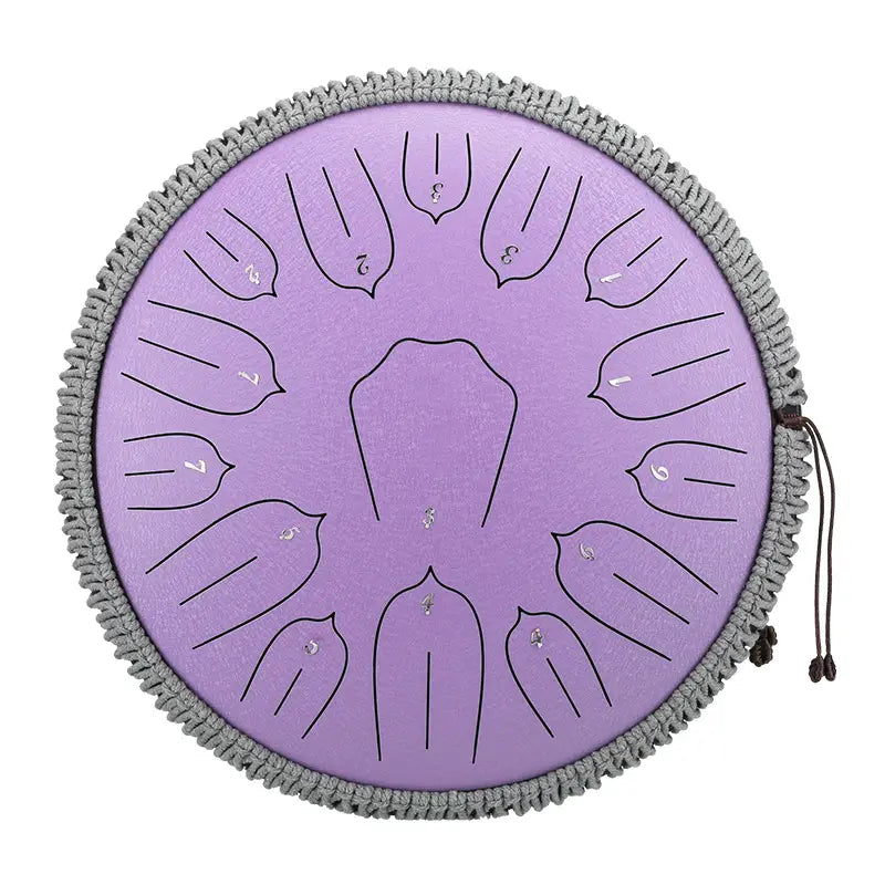 Hluru Music Drum 13 Inch 15 Notes Glucophone Steel Tongue Drum 15 Notes D Tone Ethereal Drum Percussion Musical Instruments