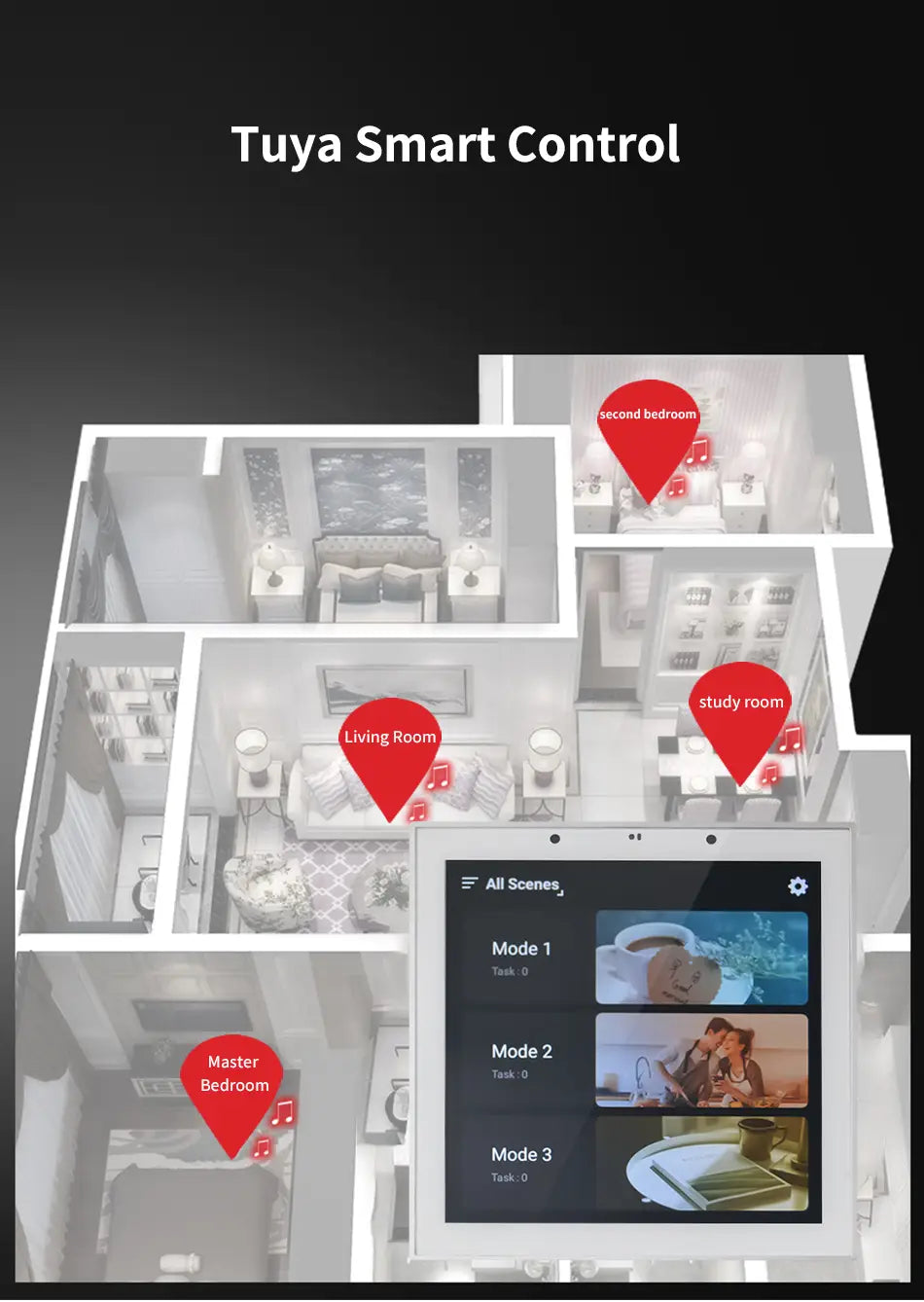 Smart Audio System TUYA Home Sound in Wall Amplifier Android 11 system WiFi Bluetooths Amp with Stereo Ceiling Speaker Kit Hotel