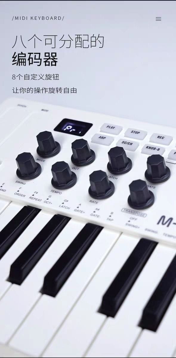 25 Key Portable MIDI Keyboard Controller with Drum Pads Wireless Bluetooth Connectivity for Music Production