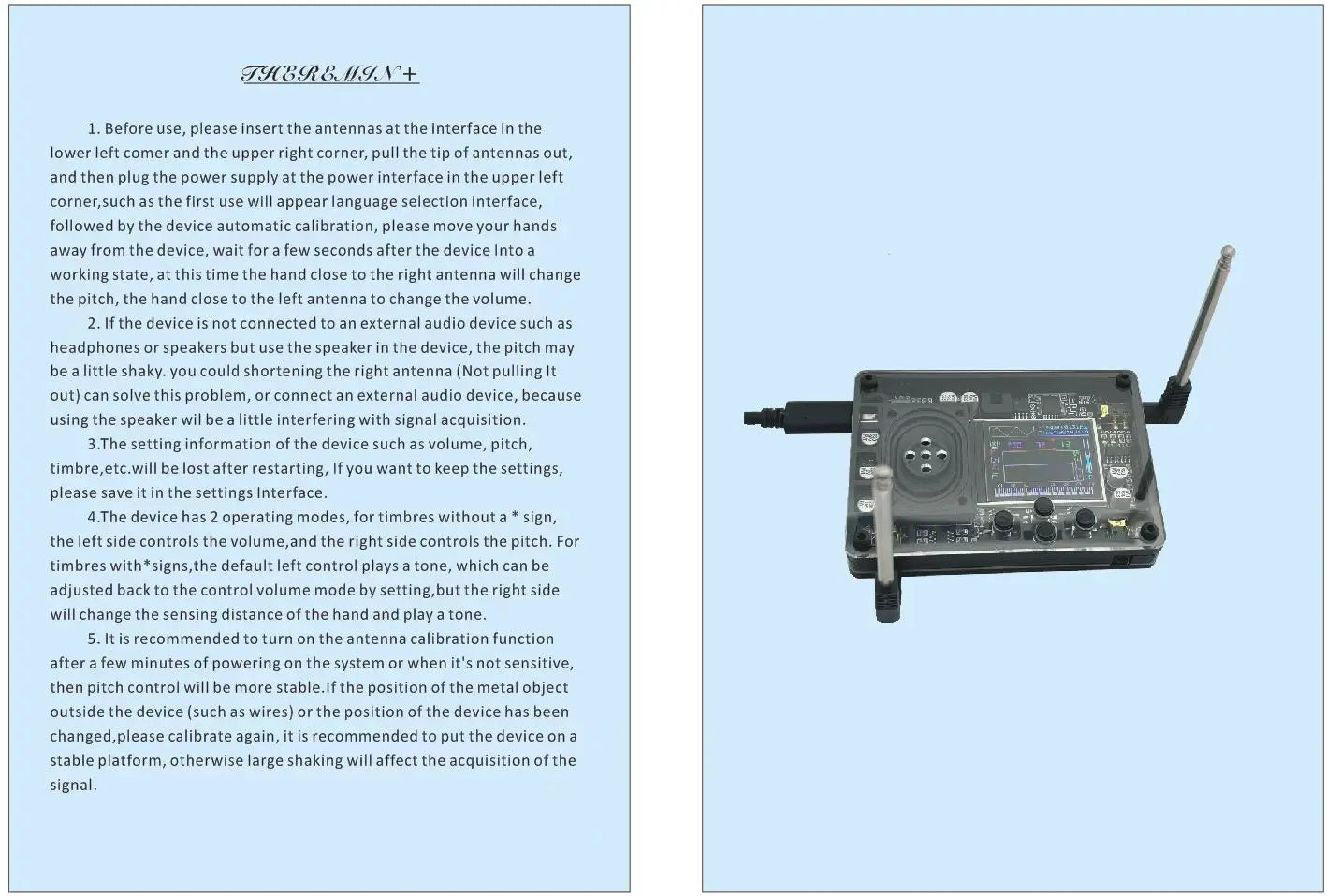 Theremin Musical Instrument Novel and Fun Geek Equipment Theremin+ Gift for Boyfriend Music Fans