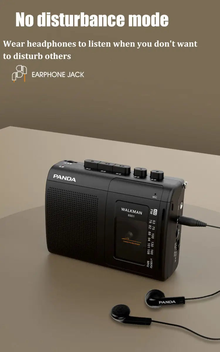 Portable Tape AM/FM Radio Retro Cassette Music Player Walkman Tape Recorders With Loudspeaker Support 3.5mm Headphone Play