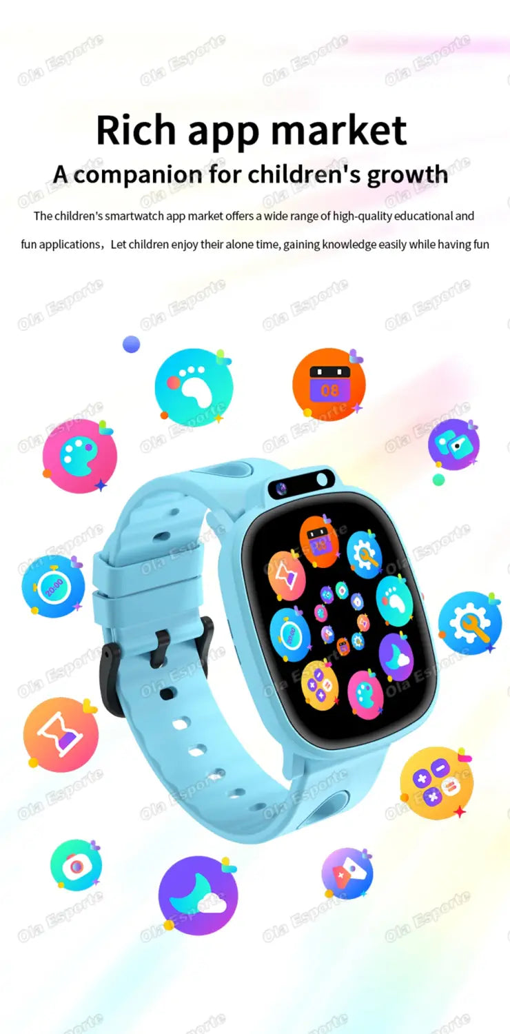 Kids Smartwatch HD Camera Video Recording Study Cards Flashlight 18 Games Calculator Customize Watch Face Birthday Gift Boy Girl