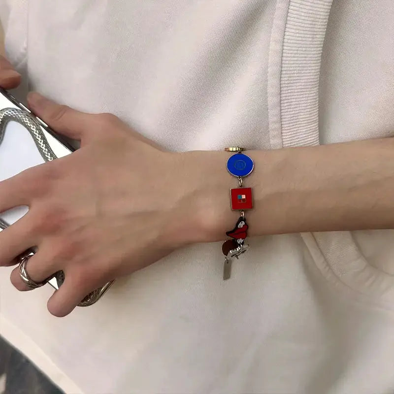 Art Album Bracelets Kawaii Kanyeing Dropouted Bear Vintage Hip Hop Metal Cuff Bangles Jewelrys Men Women Fashion Trendy Chains
