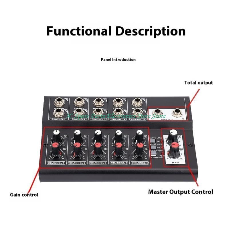 SZ Portable 10 Channel Mixing Console Digital Sound Mixer Stereo for Studio Recording DJ Networking Live Broadcast Karaoke