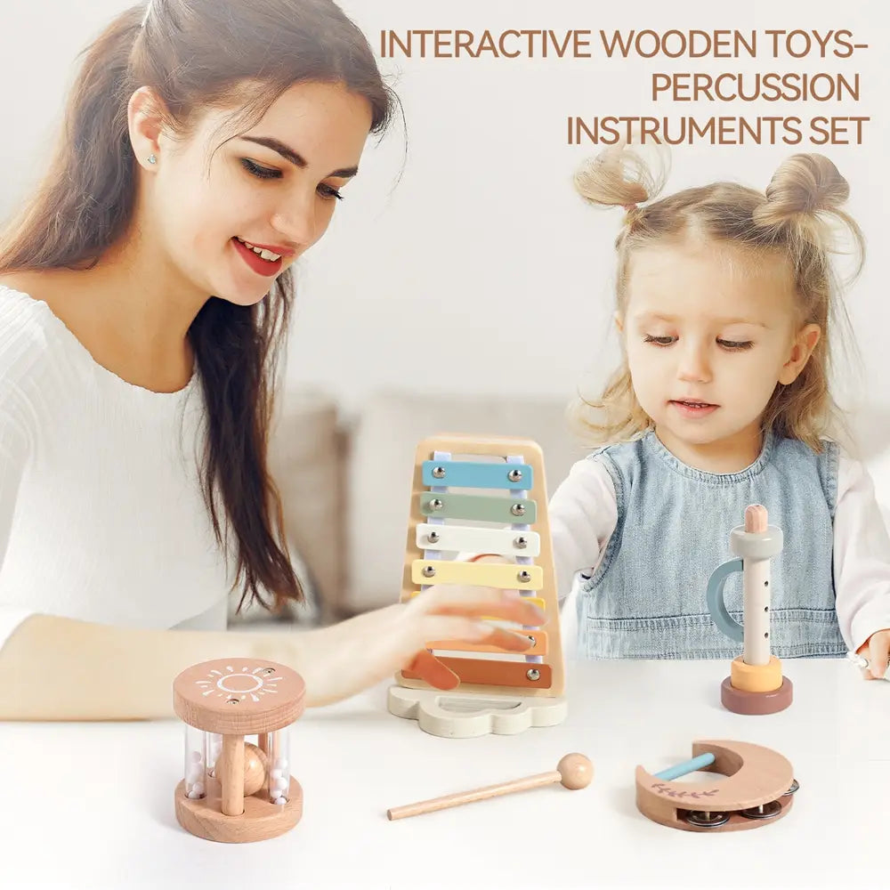 Musical Instruments Montessori Music Baby 12 Months Toys Drum Xylophone Kids Early Educational Wooden Instruments Baby Toys