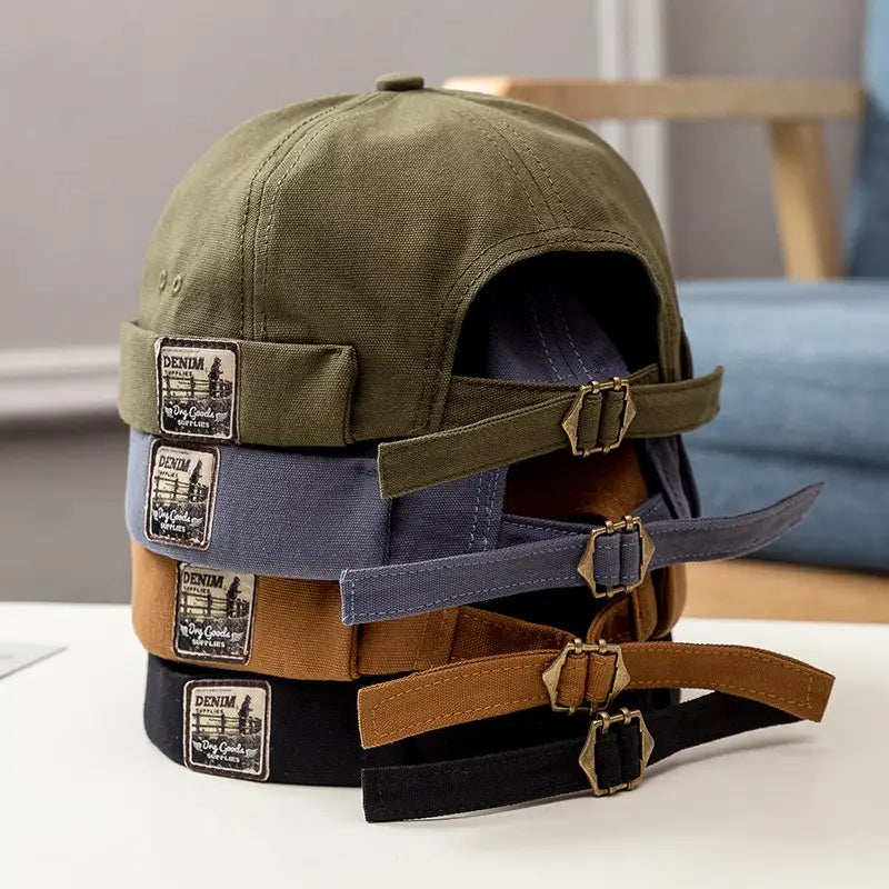 British Retro Melon Leather Hat Men’s Four-season Hip-hop Beret Street Trendy Landlord Hats Hip-hop Hats Sailor Hat