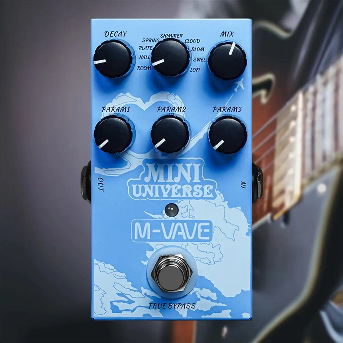 M-VAVE Guitar Effect Pedal Mini Universe Digital Reverb Pedal 9 Reverb Effects Room/Shimmer/Lofi/Spring Reveb Effect Pedals