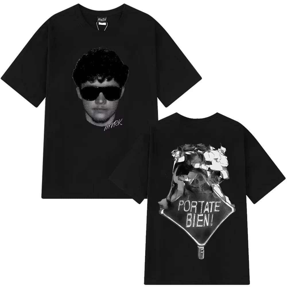 Rapper Mvrk Fashion Print T-shirt Men Women Vintage Gothic Punk T-shirt Short-sleeved Fashion Casual Cotton Hip-hop T-shirt Tops