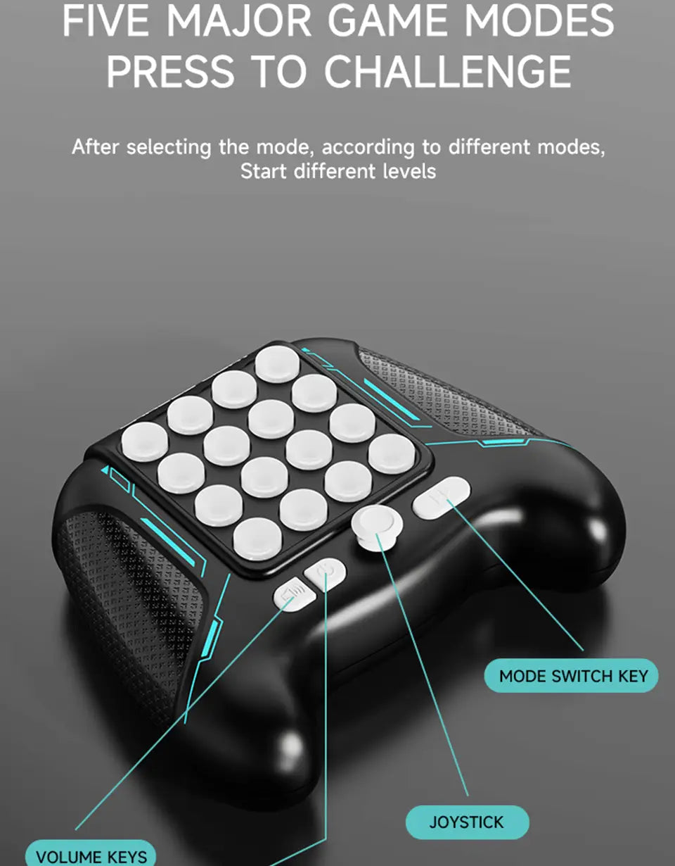 Electronic Pop Light Up Game Handle Toys for Children Adults Fidget Anti Stress Relief Toys Chases Light Game Console Xmas Gifts