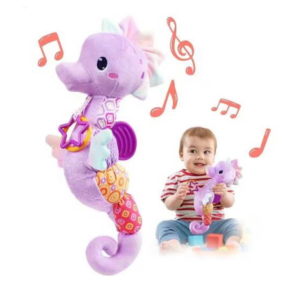 Baby Rattles Toys Infant Musical Stuffed Animals Soft Toy with Bright Colors Crinkle Sound Paper Newborn Toys for 12 Months