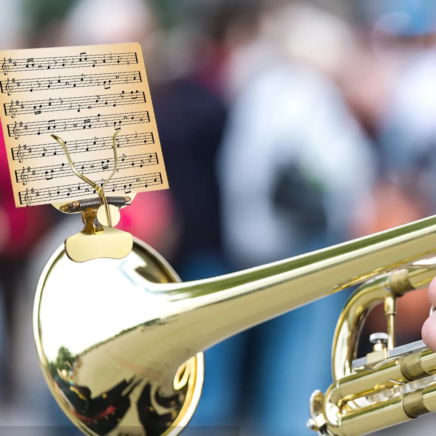 Golden Trombone Marching Music Holder Musical Instruments Lyre Stand Folder For Band Clip-on Alloy Clarinet Metal