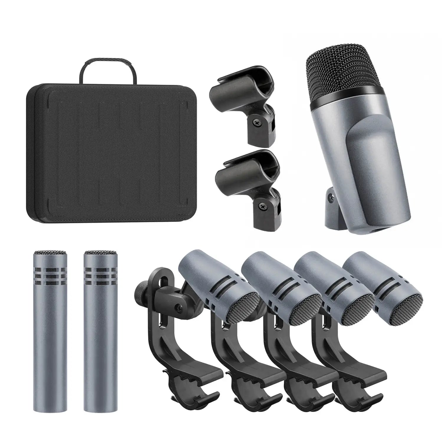 Instrument Microphone E608 7-Piece Wired Drum Mic Kit Dynamic Kick Bass Tom/Snare Cymbals Use For Drums Vocal Band DJ Stage Inst