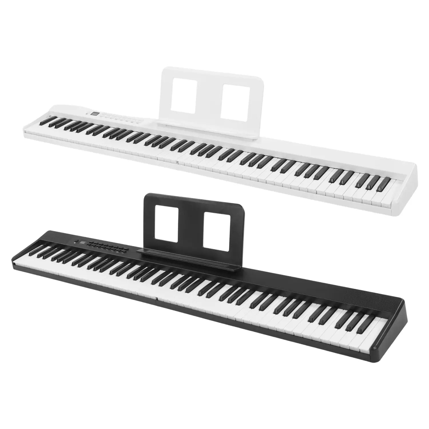 88-Key Foldable Electronic Piano Portable Electric Keyboard MIDI USB BT with Music Stand/Piano Bag/Sustain Pedal for Beginners