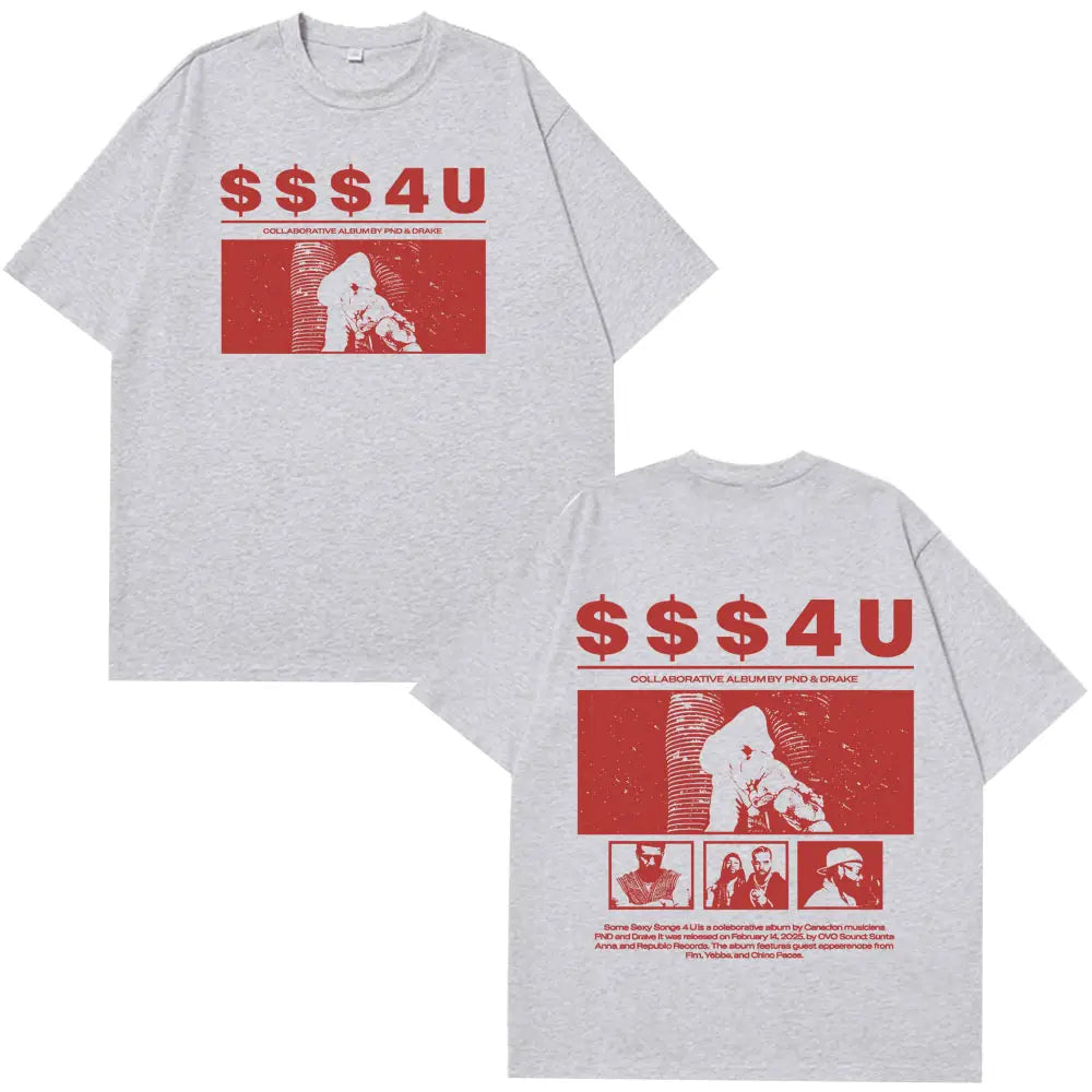 Rapper PARTYNEXTDOOR & Drake Some Sexy Songs 4 U SSS4U Tees Mens Hip Hop Vintage T-shirts Casual Cotton T Shirt Streetwear