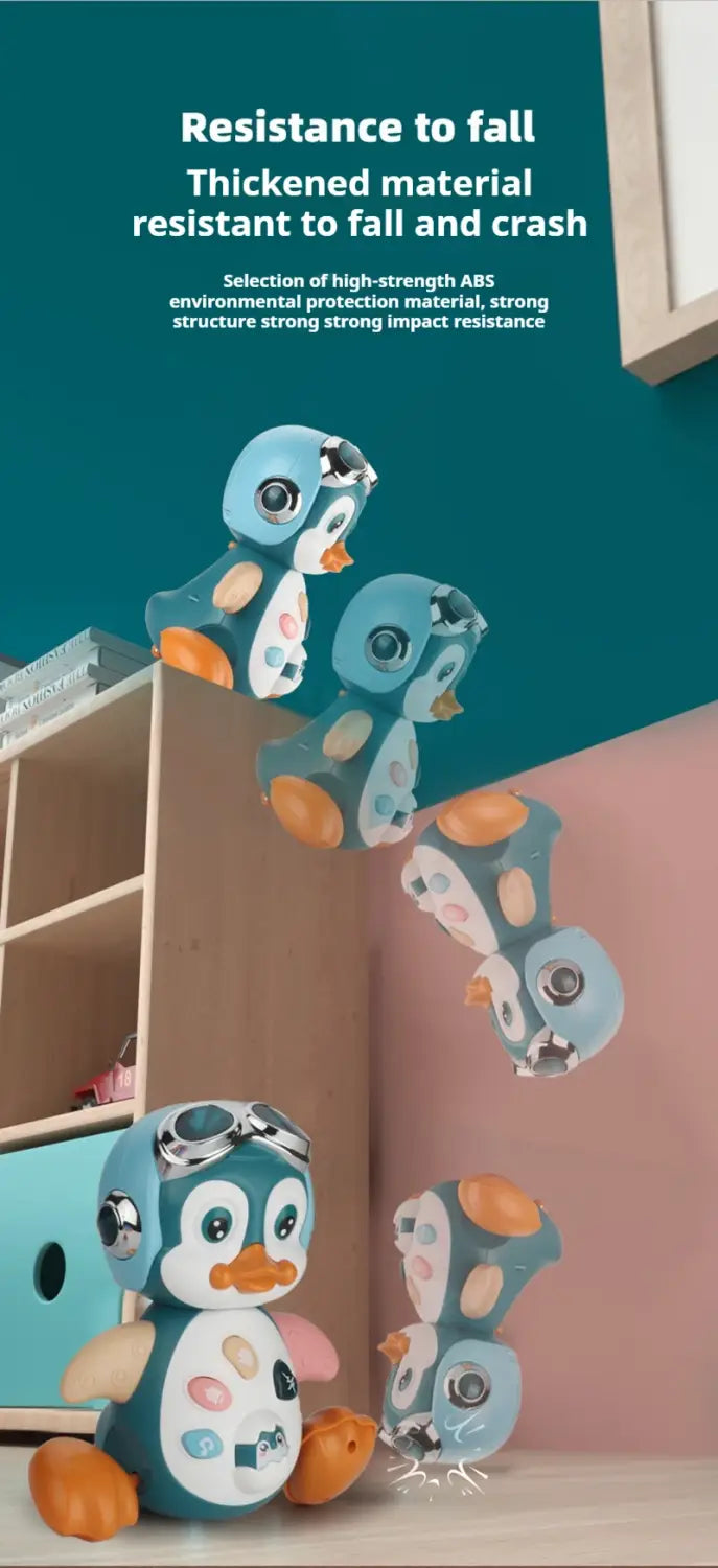 Interactive Walking Penguin Toy Dancing Musical Baby Toy with LED Lights Encourages Crawling Learning for Toddlers Infant Kids