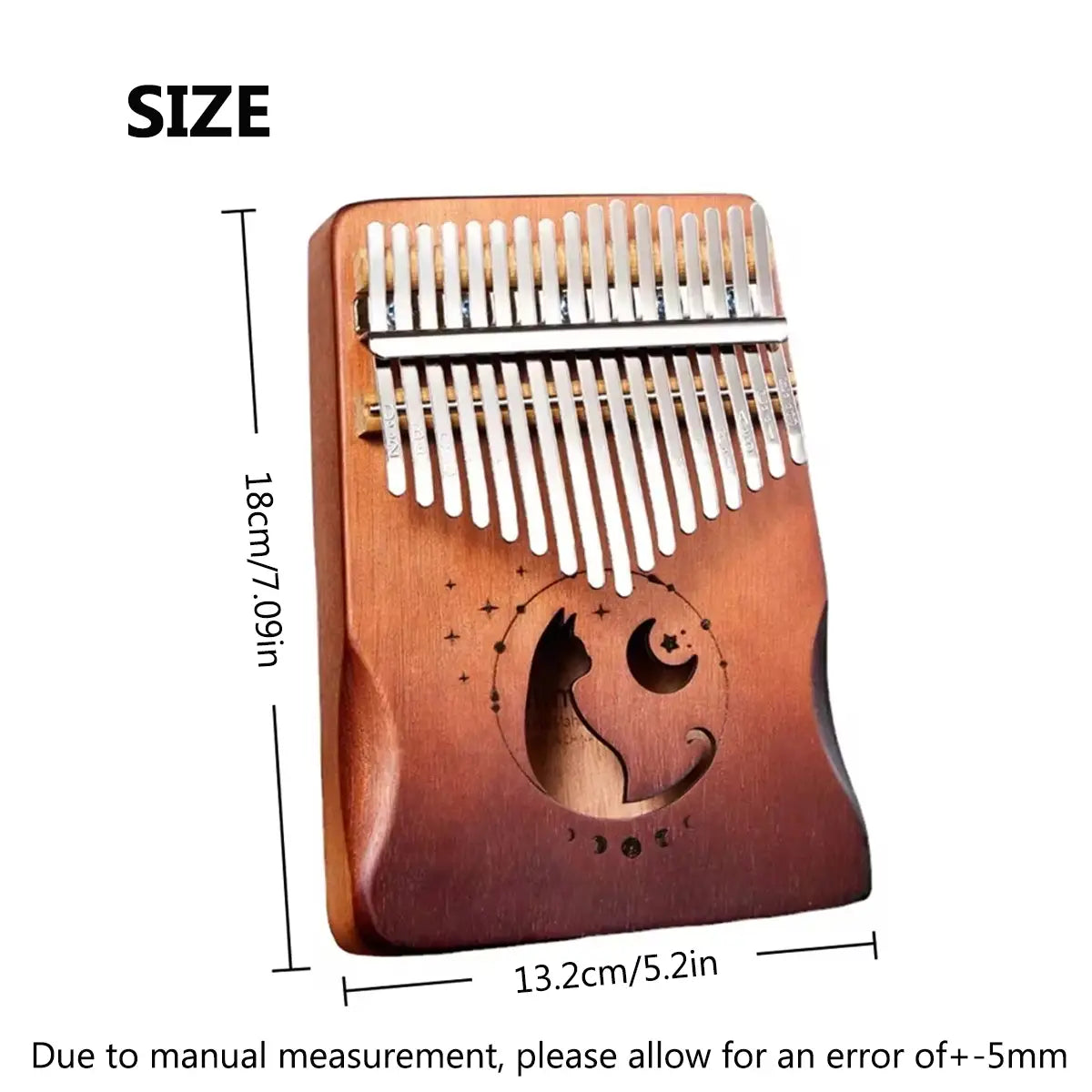 Miwayer 17/21 Keys Cat Kalimba Thumb Piano Mahogany Wood Beginner Musical Instrument with Bag & Tuning Kit