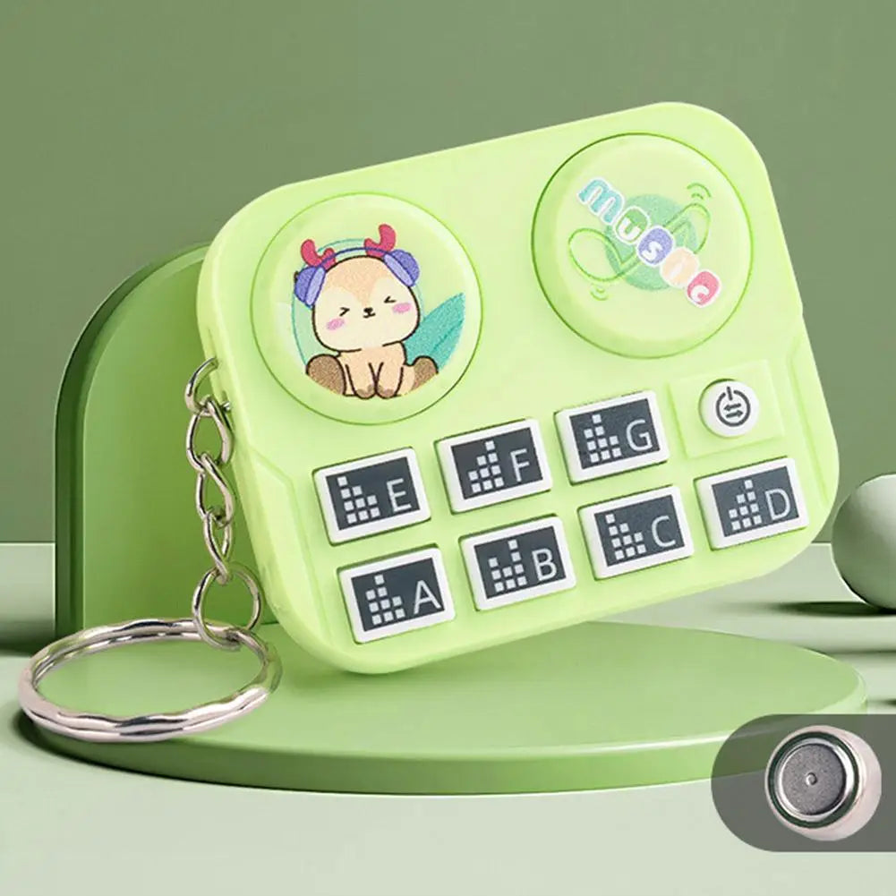 1pc Mini Music DJ Disc Player Keychain Musical Instrument Sound Button Toy Games Children’s Educational Toy Bag Pendant Keychain