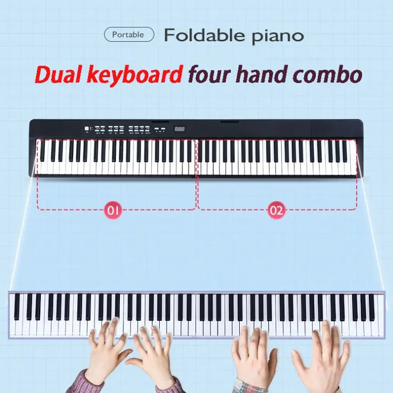 Folding Adult Electronic Piano 88 Keys Professional Midi Bluetooth Controller Keyboard Portable Organ Children’s Musical Piano