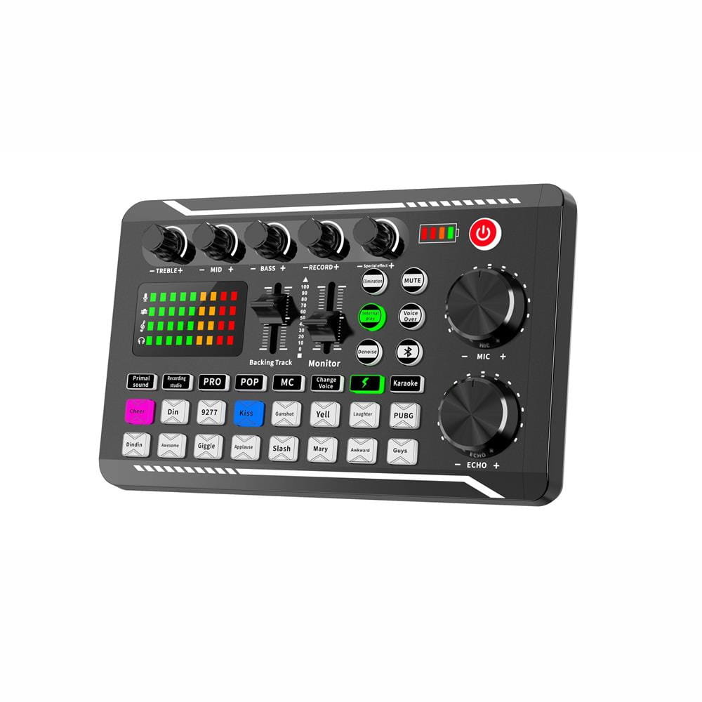 Live Sound Card And Audio Interface With DJ Mixer Effects Voice Changer Bluetooth-compatible Mixer For Live Streaming Singing