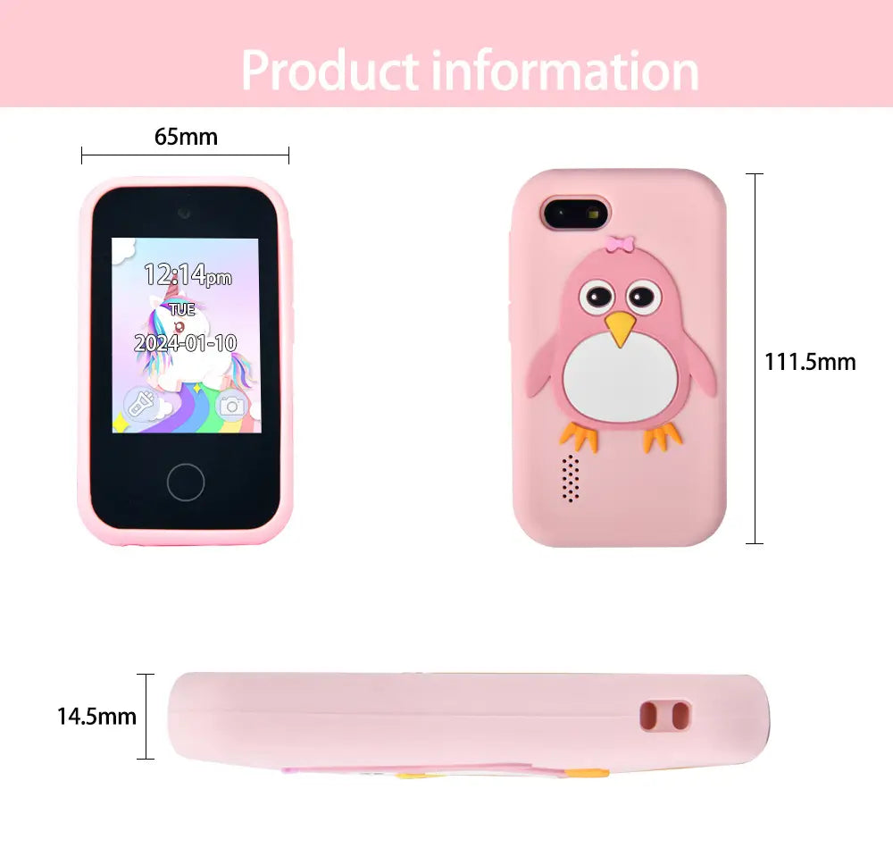 Children Phone Educational Toys 18 Games Musical Toy Baby Mobile Selfie Camera With 32G TF Card Toys for Kids Birthday Gifts