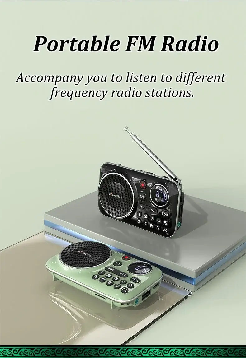 New Mini Radio Speakers Outdoor Portable Soundbox Multi-function Wireless Bluetooth Speaker As a Gift for the Elderly FM TF USB