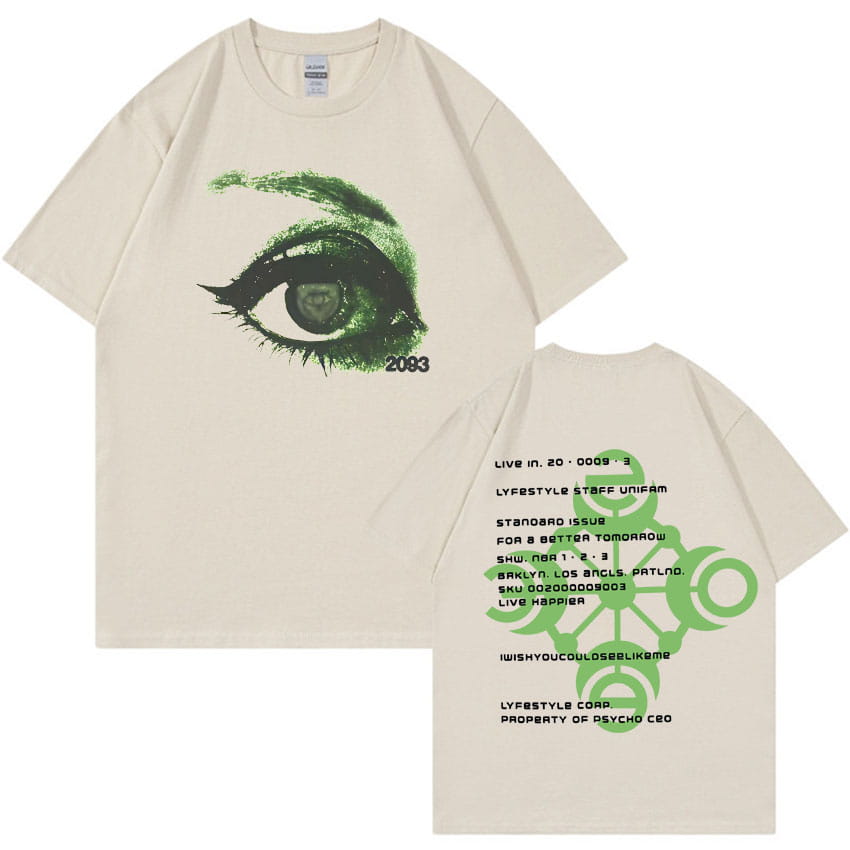 Yeat Lyfestyle 2093 Eye Print T-Shirt Album Merch Tide T-Shirt Unisex Tshirts Aesthetic Classic Men’s Summer Casual Y2K Clothing