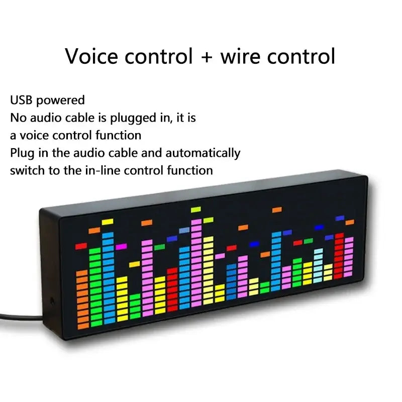 LED Light Stereo Music Spectrum Electronic Clock Voice Rhythm Car Audio Level Indicator VU Meter Board Module NEW