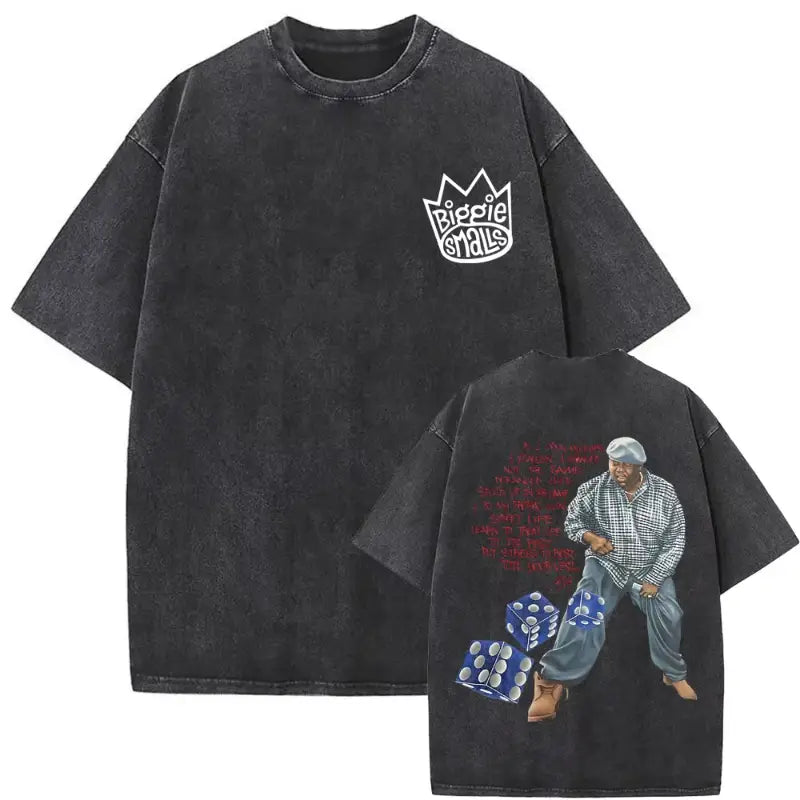 Rapper The Notorious Big L Lifestylez of The Poor and Dangerous Vintage Washed T-shirt Biggie Smalls Tshirt Men’s Hip Hop Tees