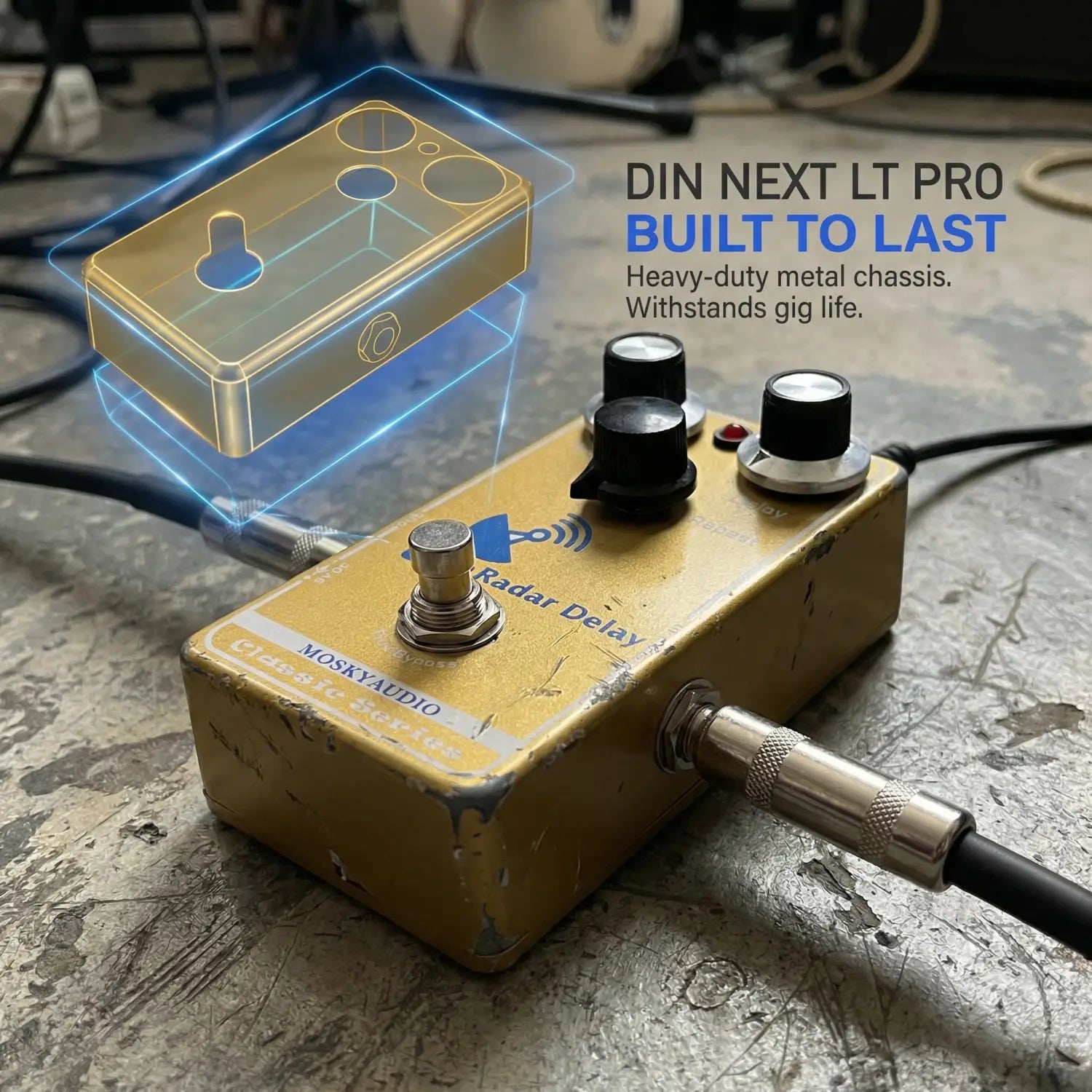 MOSKY RADAR DELAY Guitar Pedal - Analog/Digital Hybrid BBD Delay Level/Repeat/Time Controls for Electric Guitar & Bass