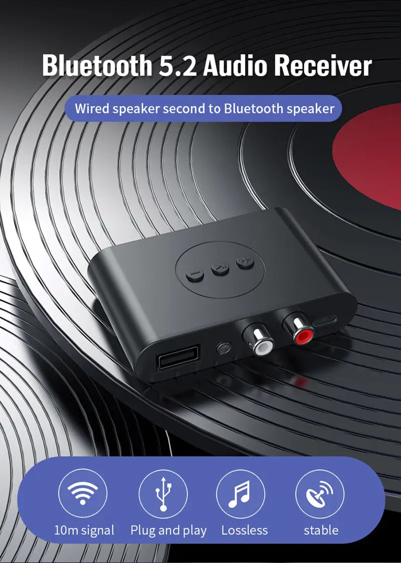 Bluetooth 5.2 Audio Receiver NFC U Disk 3.5mm AUX RCA USB Stereo Music Wireless Adapter With Mic For Car Kit Speaker Amplifier