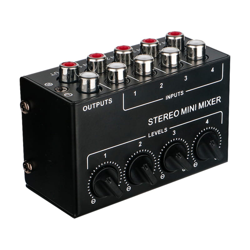 4 6 Channels Stereo Passive Mixer Audio Mixer Portable Sound Mixer RCA Input Ultra Low Noise for Live Studio CD Players