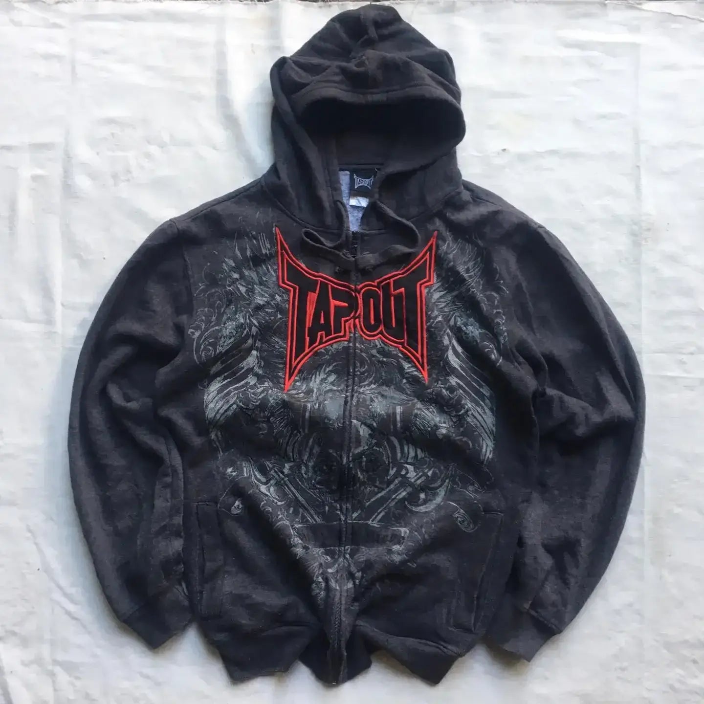 Hip Hop Tapout Zipper Hoodies Mechanical Skull Pattern Jacket Streetwear Men Women Clothes Y2k Sweatshirt Oversized Hoodie