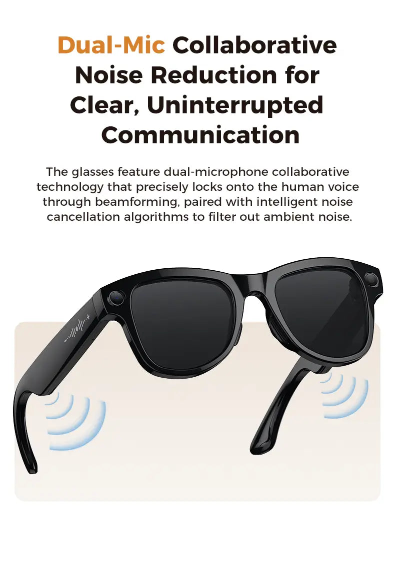 2026 Smart AI Glasses 1080P HD Camera M02 Ultra ChatGPT 3600mAh Charging Case Power Bank 32GB Translation Music Video Sunglasses