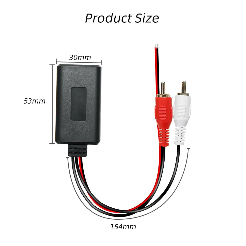 Car Wireless 2 RCA Bluetooth Receiver Module AUX Adapter Music Audio Stereo Receiver For 2RCA Interface Vehicles