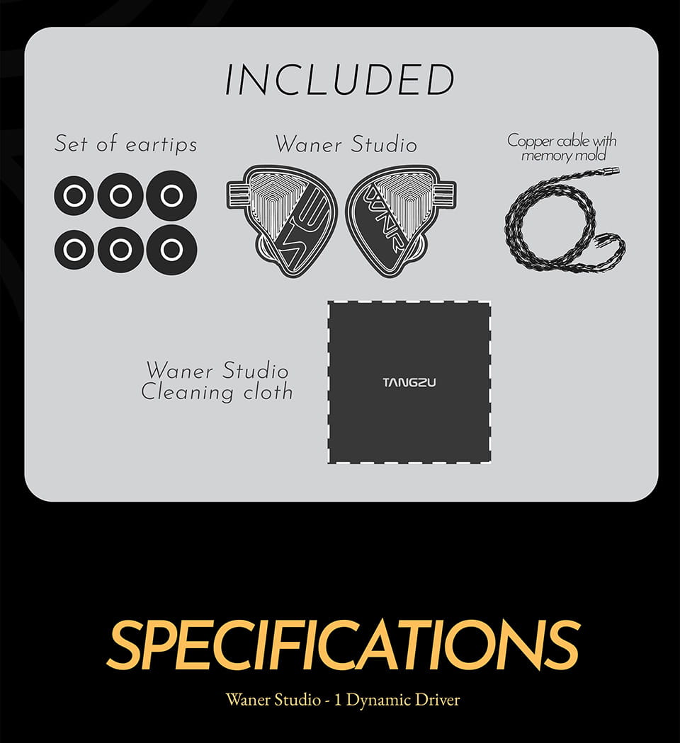 TANGZU WAN ER STUDIO Edition In Ear Monitors 10mm PET Diaphragm Dynamic Driver Replaceable 0.78mm 2Pin HiFi Wired Music Earphone