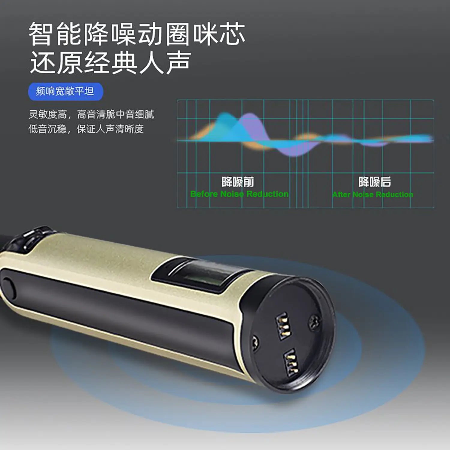 GAW-SKM9000A Rechargeable Wireless Dynamic Handheld Vocal Karaoke Microphone Professional Mic