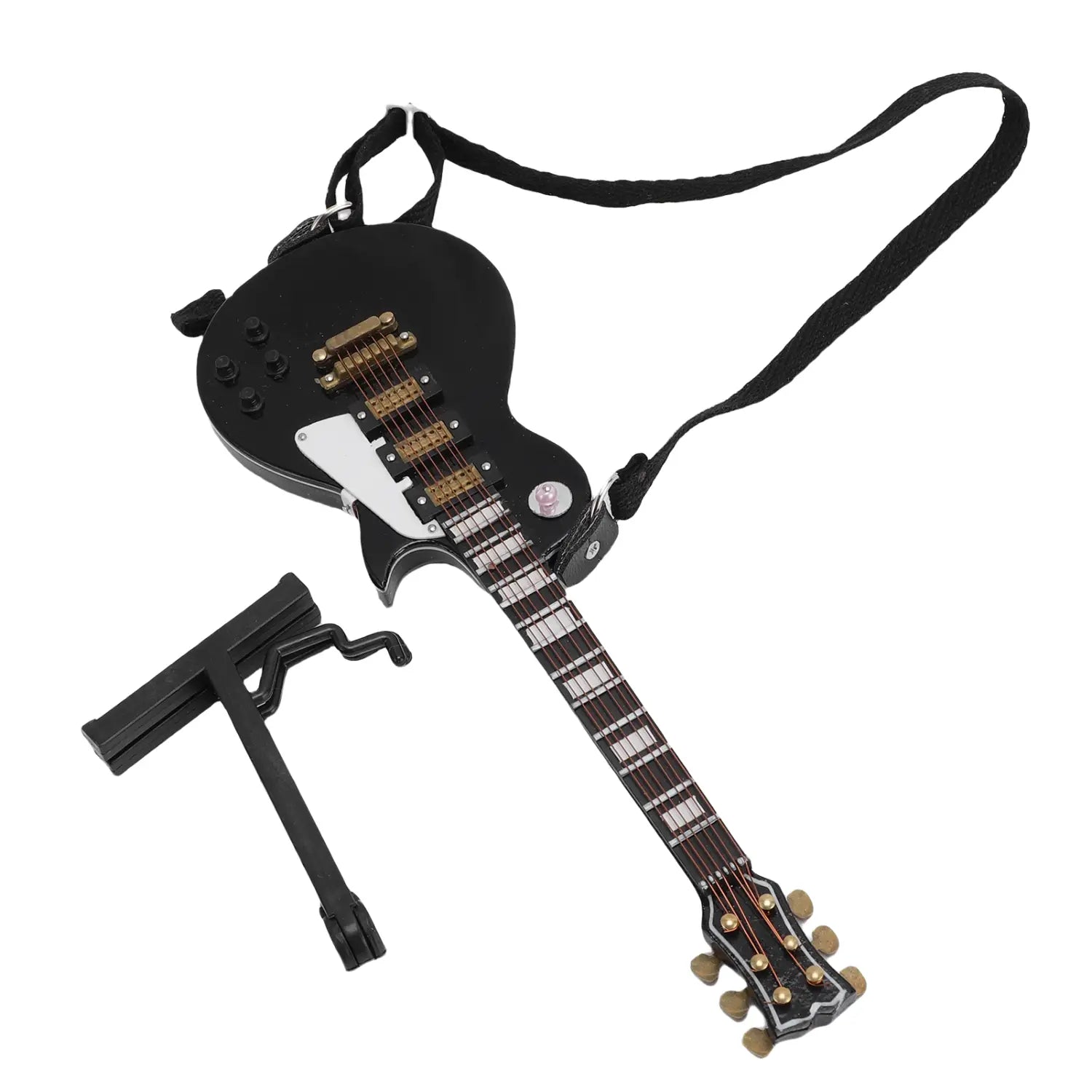 18cm Miniature Electric Guitar Model with Stand and Case Wooden Musical Instruments Ornament for Home Desk Shelves Decoration