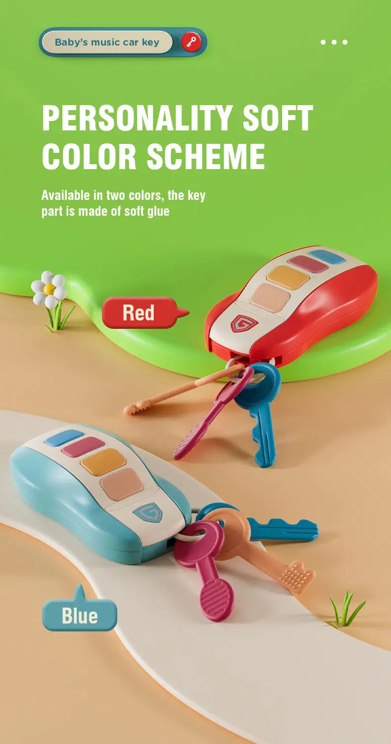 Music Car Key Baby Toys Pretend Play Simulated Car Key Smart Remote Car Voices Baby Educational Toys for Children Music Toy Gift