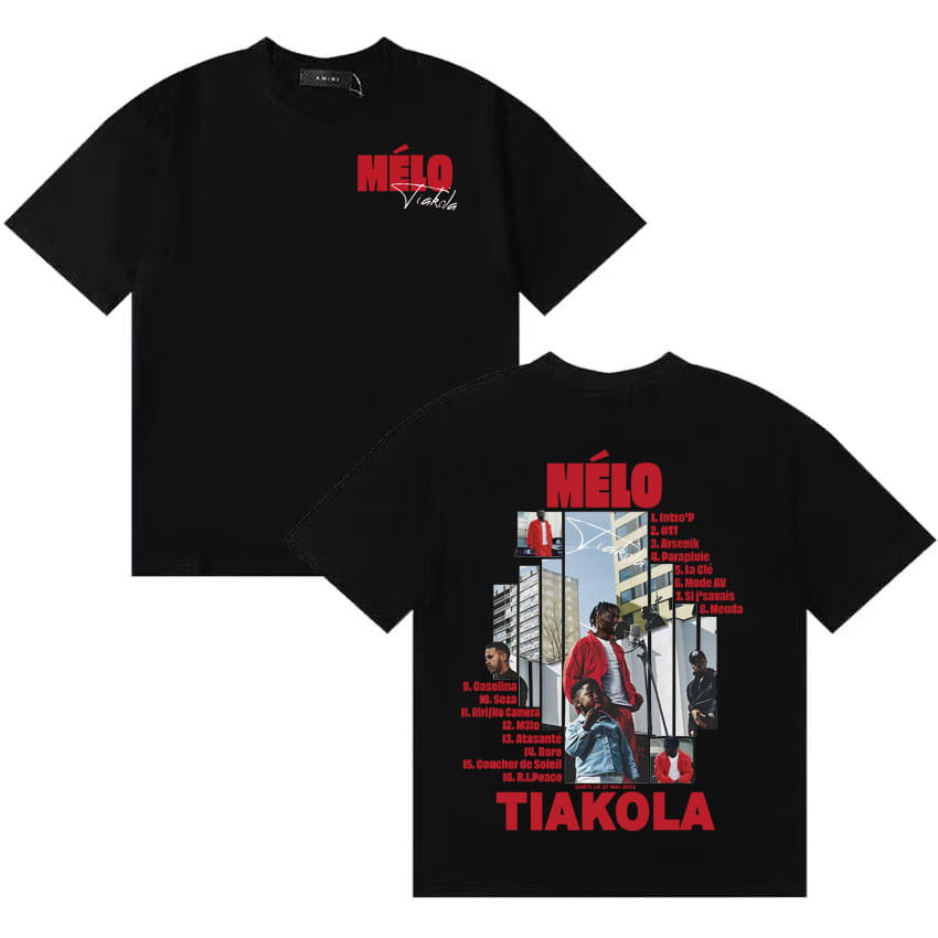 Rapper TIAKOLA MELO Graphic Tour 2025 Men Retro O-Neck Streetwear Tshirts Hip Hop Short Sleeve Clothing Oversized T-shirt Unisex