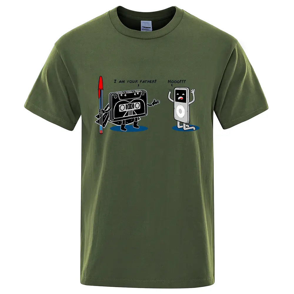 Funny Music Player Male Tops Summer Loose T-Shirt Cotton Crewneck T-Shirt Hip Hop Tee Clothes High Quality T-Shirts Man New