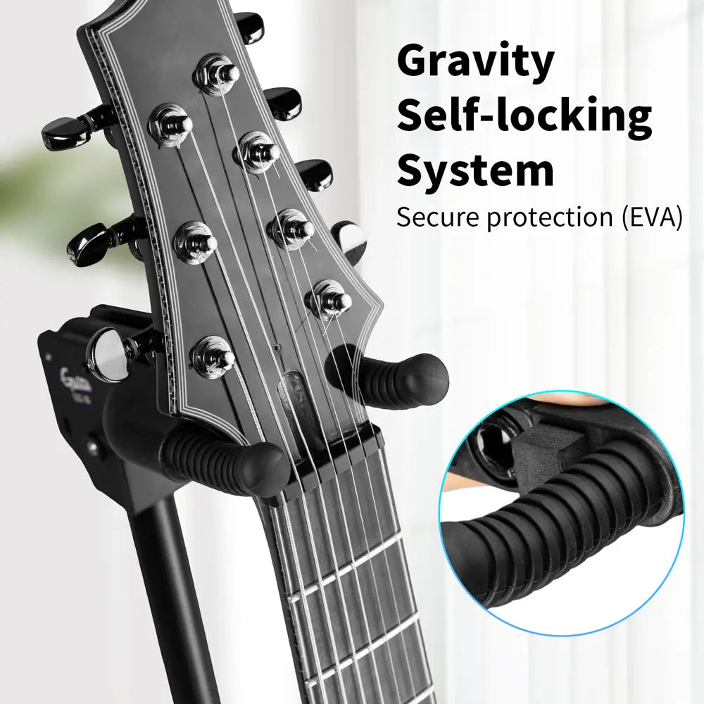 JOYO Guitto Series GGS-06 Tripod Music Stand Portable 1.2M Foldable Hanging Guitar Floor Stand for Acoustic Electric Guitar Bass